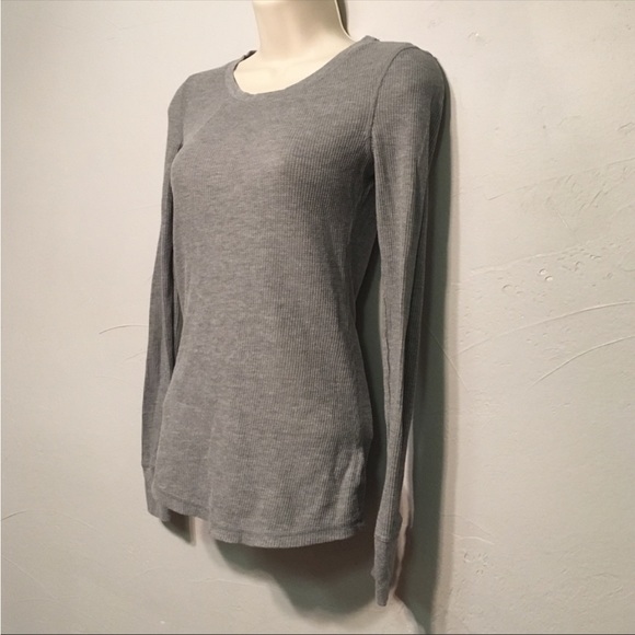 🌸 3/$25 🆕 Target Mossimo Gray Ribbed Thermal Long Sleeve Tee Shirt, Size S - Picture 4 of 10